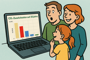 Grafik: Familie vor dem PC