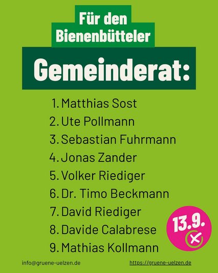Wahlvorschläge Bienenbüttel