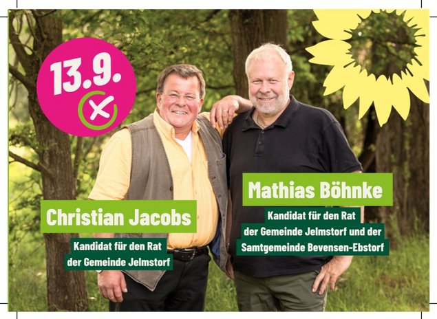 Wahlpostkarte Jelmstorf mit dem Programm